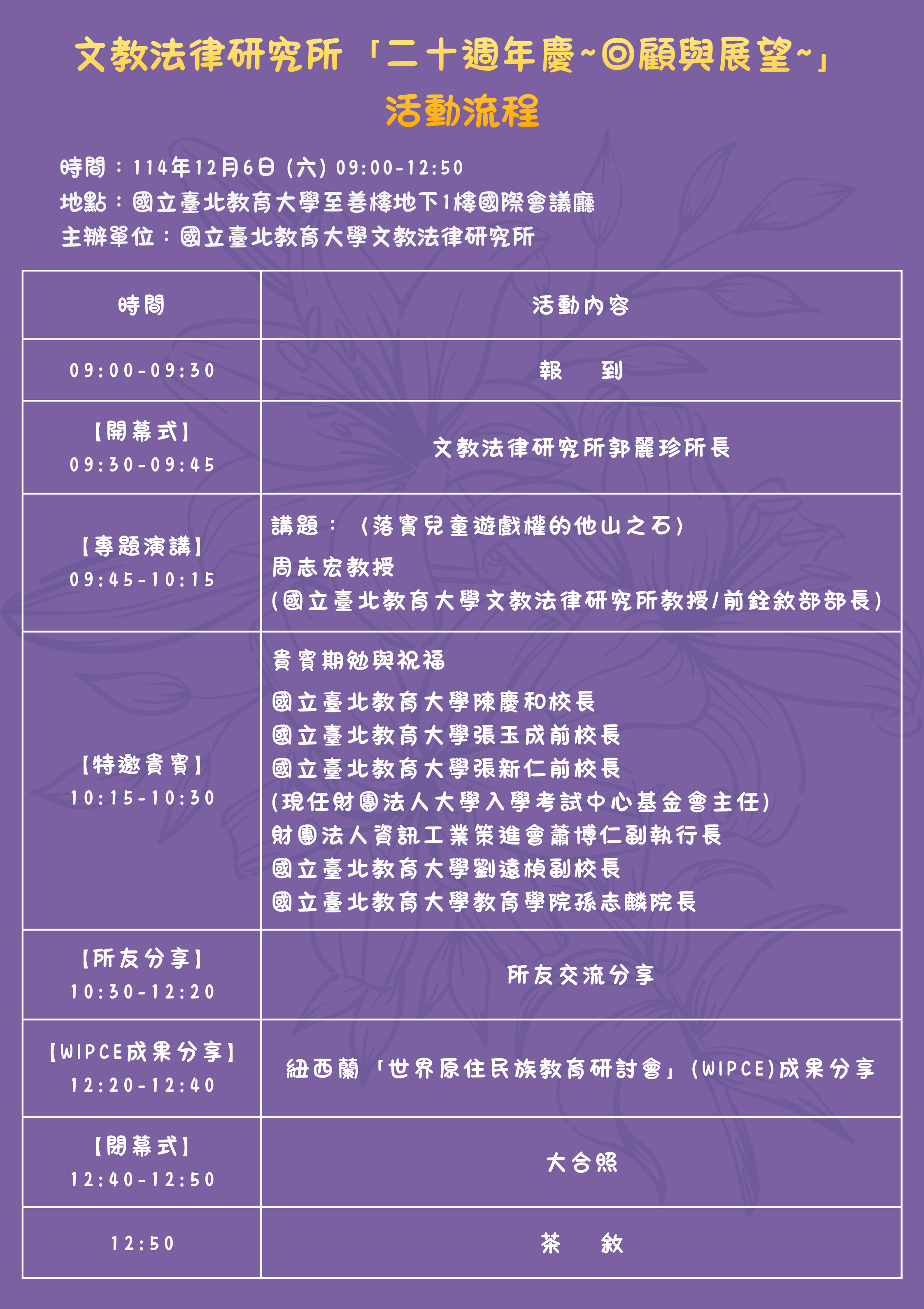 1141206所慶活動流程